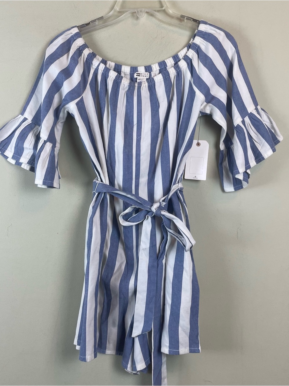 NWT Billa Bing Blue & White Striped Romper Size Medium